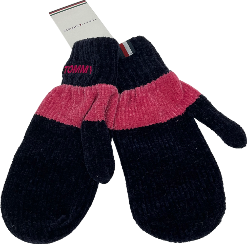 Tommy Hilfiger Blue Flag Velour Mittens One Size