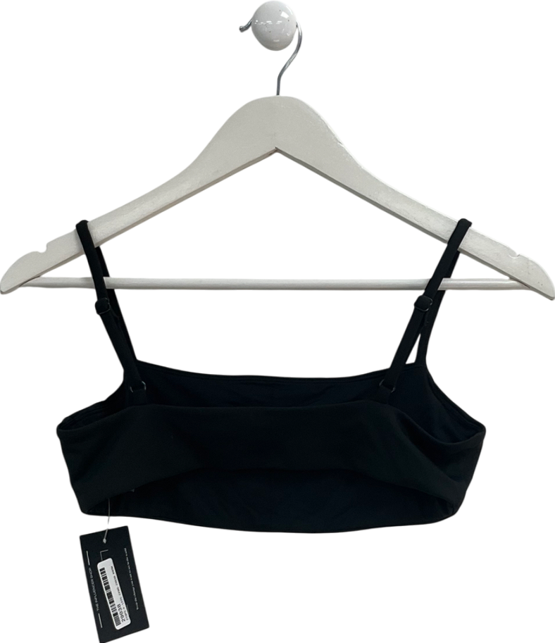 Aimn Black Printed Logo Crop Top UK S