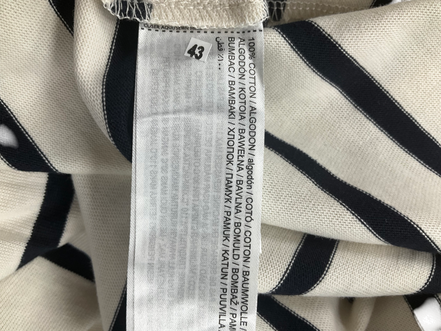 MANGO Cream Mariner Striped Long Sleeve Tee UK M