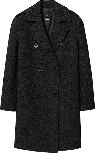 MANGO Grey Wrap Coat With Lapels BNWT UK S