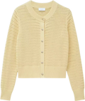 HOBBS Butter Yellow Felicity Cotton Cardigan UK M