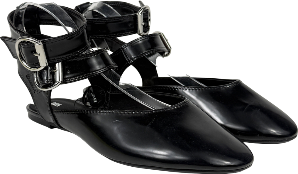ZARA Black Buckle Ballet Pumps UK 8 EU 41 👠