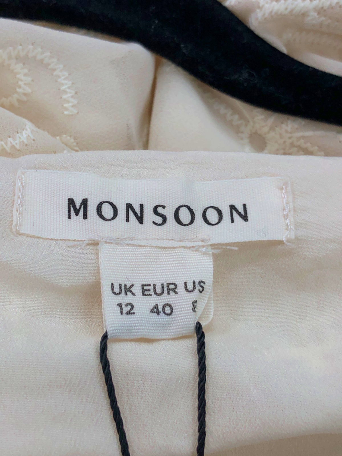 Monsoon Cream Lace Midi Dress UK 12