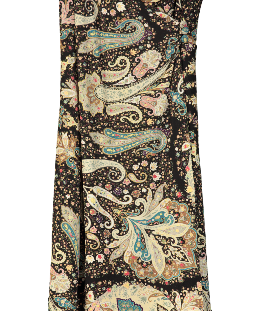 Etro Black Paisley Midi Dress UK 16