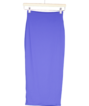 Meshki Blue Stretch Jersey Midi Skirt UK XS