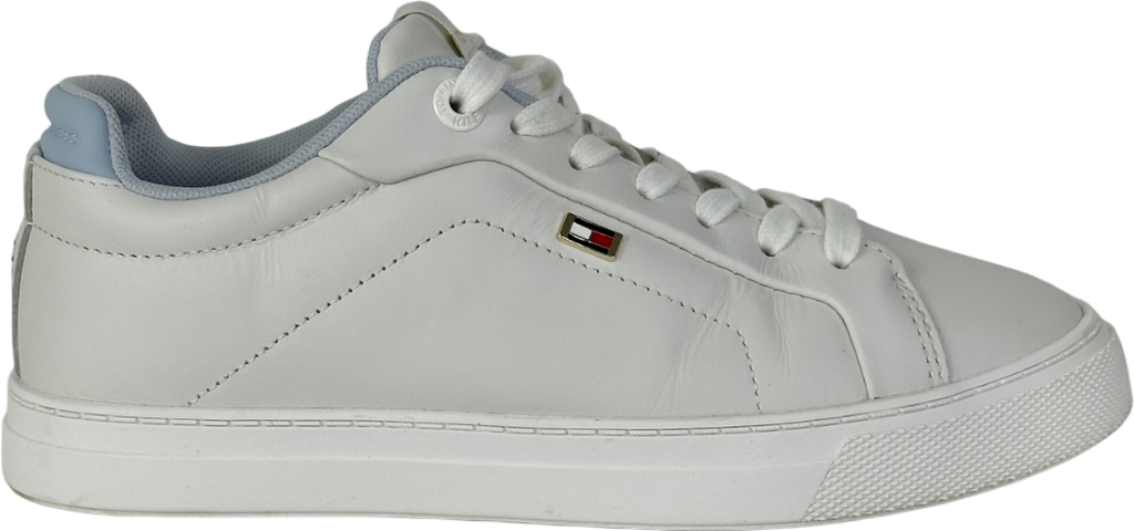 Tommy Hilfiger White Leather Colour-pop Trainers UK 3.5 EU 36.5 👠