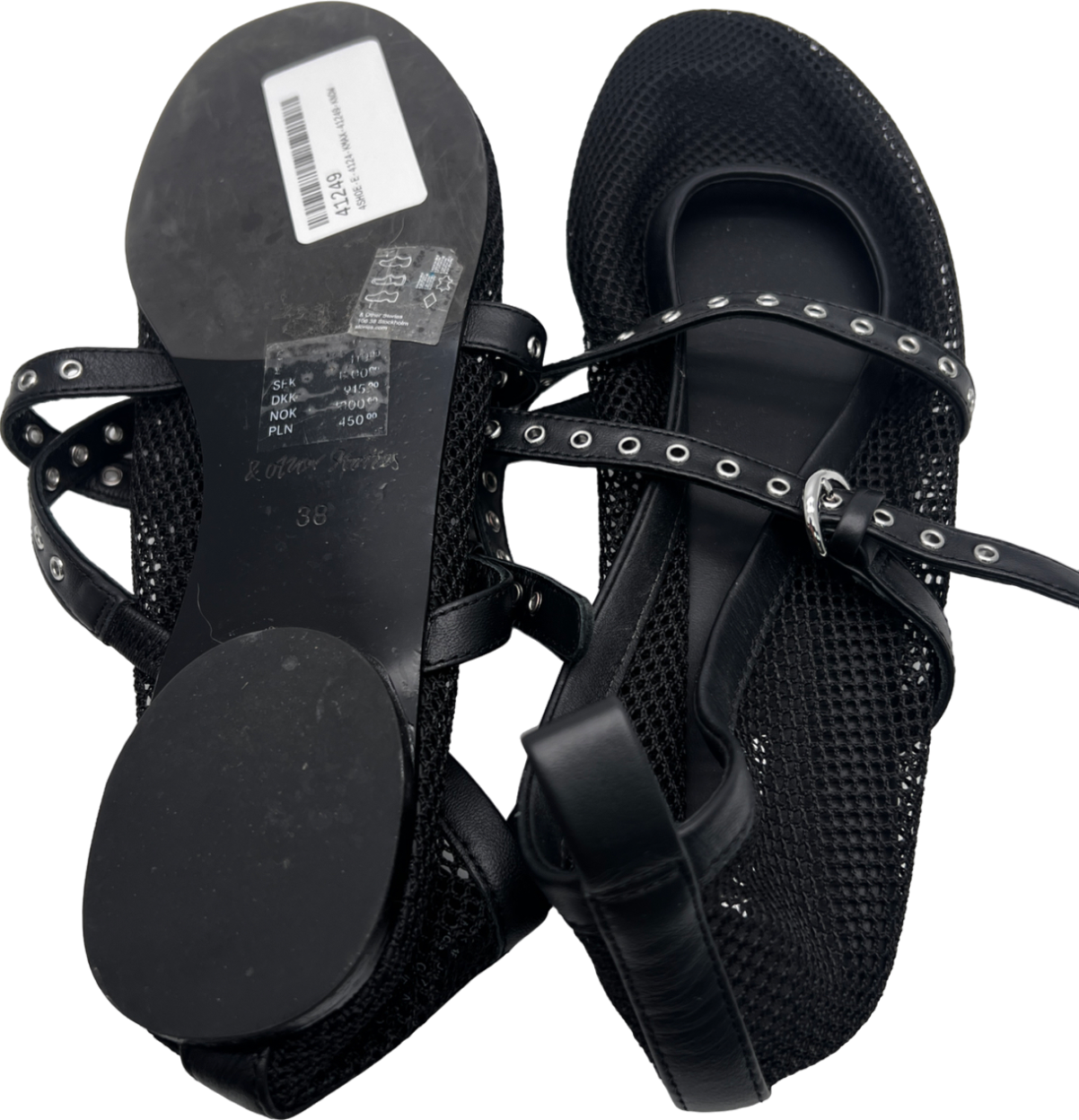 & Other Stories Black Mesh Ballet Flats UK 5 EU 38 👠