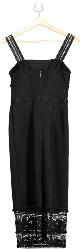STAR by Julien Macdonald Black Crochet Detail Dress UK 8