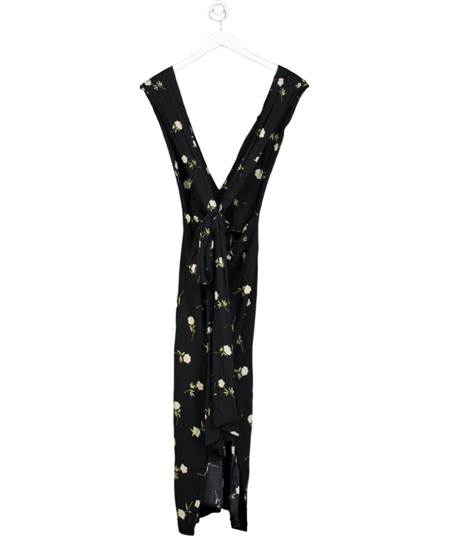 Olivia Rose Black Floral Print Midi Dress UK S