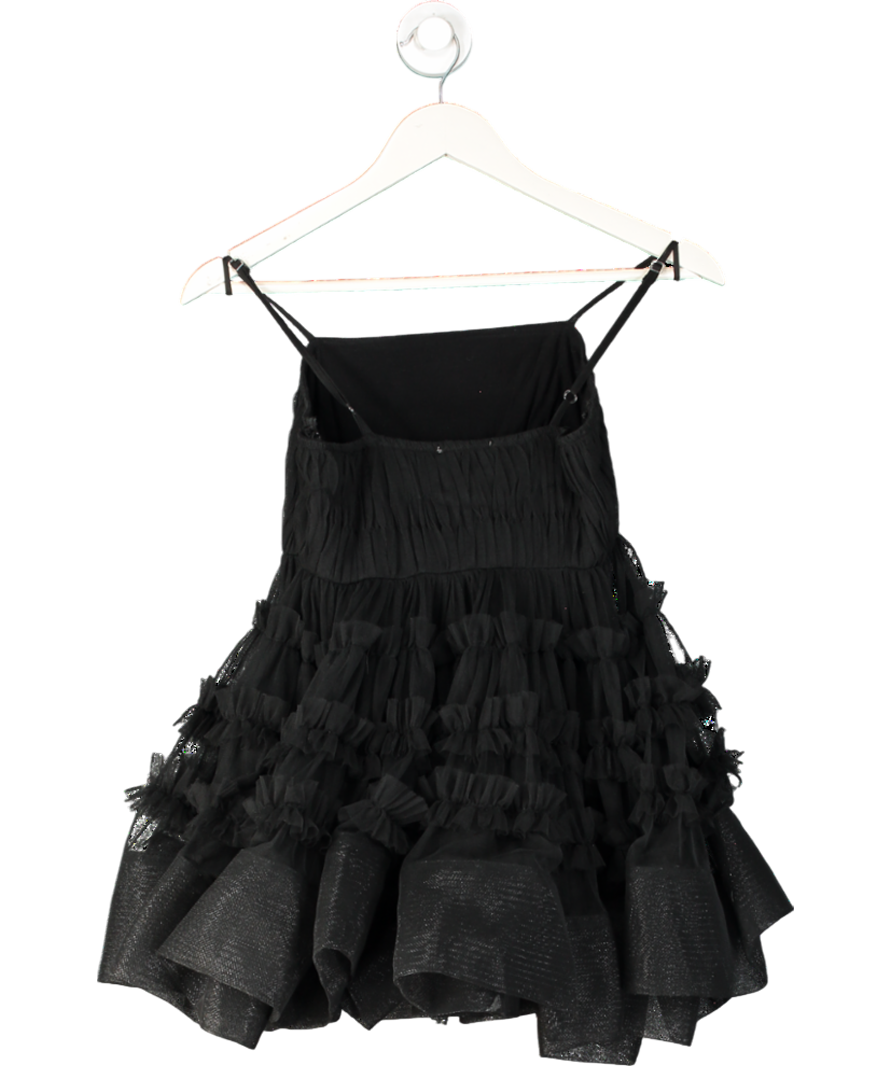 Lace & Beads Black Bethan Structured Tulle Mini Dress UK 6