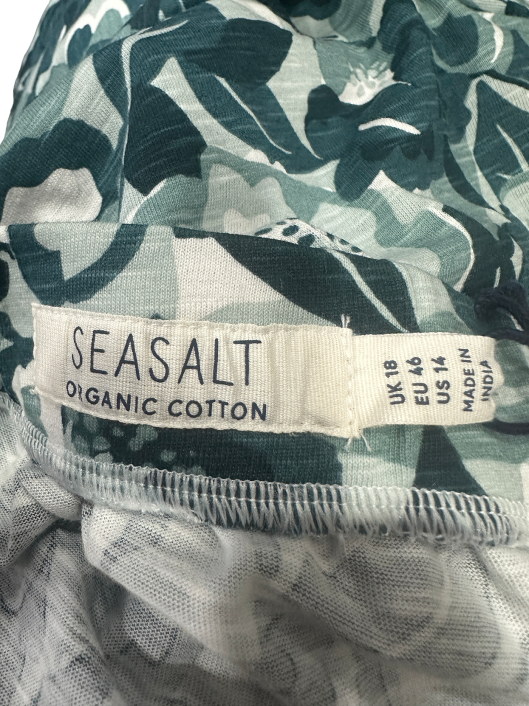Seasalt Green Collage Floral Reflection Ready Sail Skirt UK 18