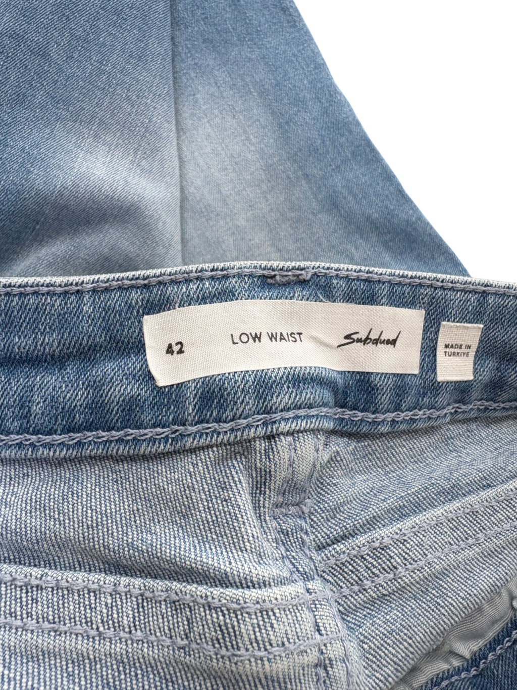 Subdued Blue Low Waist Flared Jeans UK 10