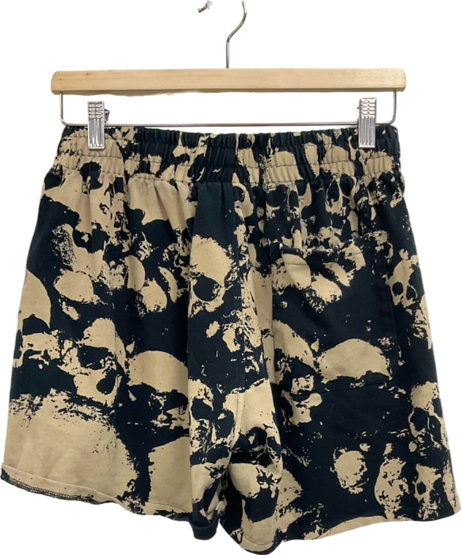 Pleasures Black/Beige Skull Print Shorts