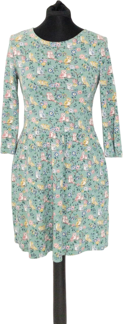 Cath Kidson Green Owl Print Dress UK 8