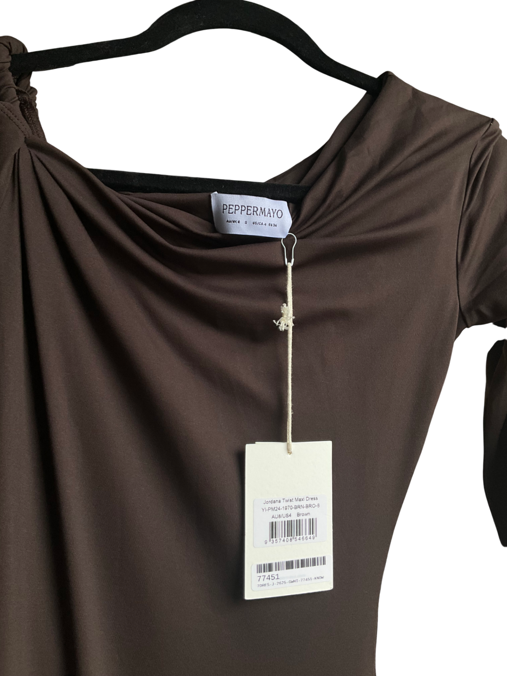 Peppermayo Brown Jordana Twist Maxi Dress UK S