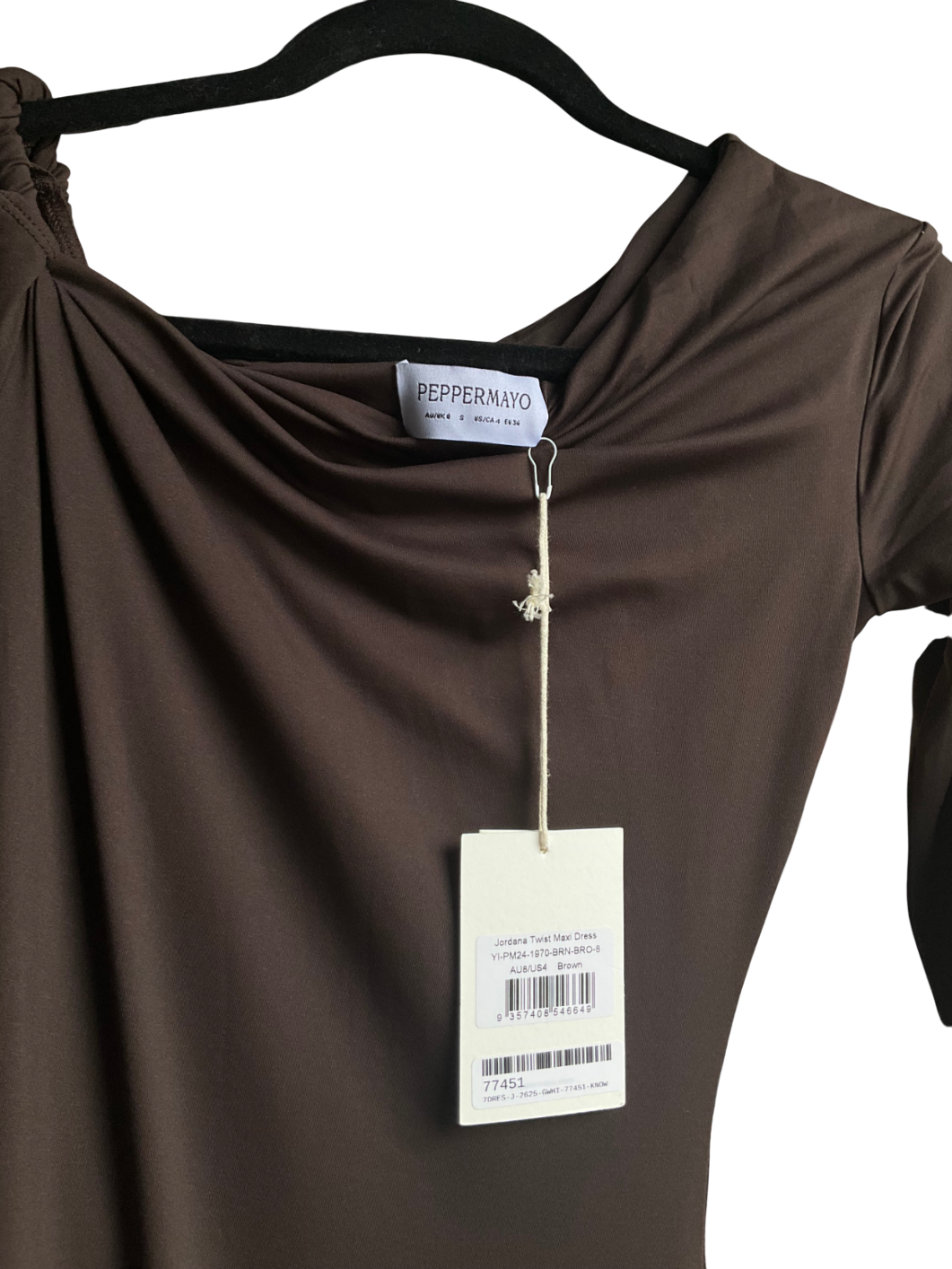 Peppermayo Brown Jordana Twist Maxi Dress UK S