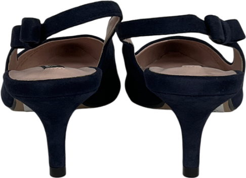 Tabitha Simmons X Next Navy Blue Dela Slingback Point Heels UK 5.5 EU 38.5 👠