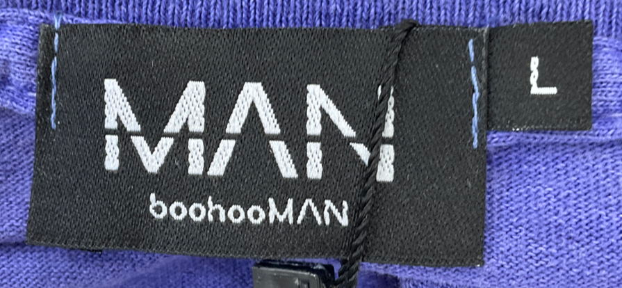 boohooMan Purple Loose Fit Limited Back Print Overdye T Shirt UK L