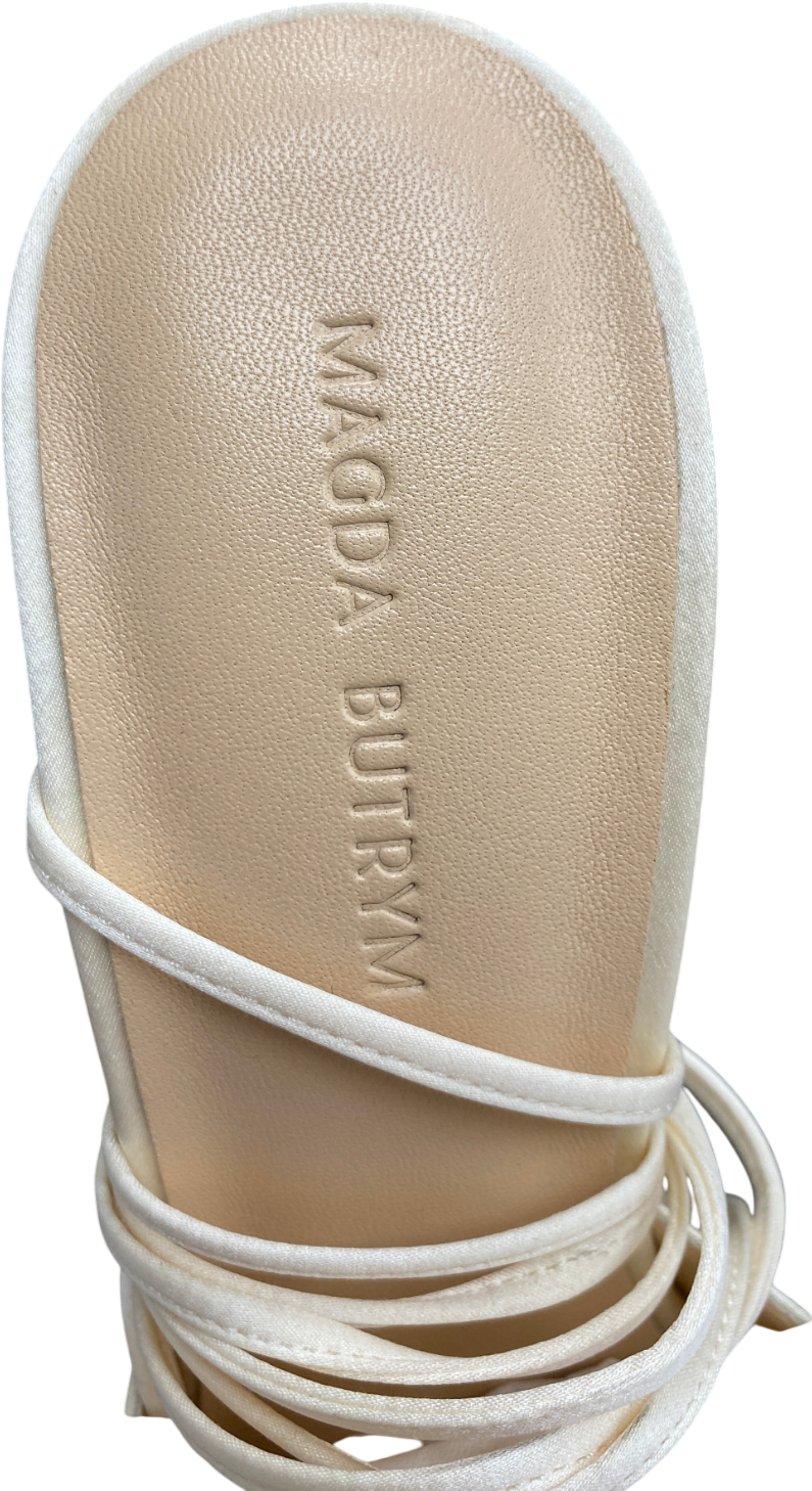 Magda Butrym Cream Crystal Embellished Satin Pumps UK 7 EU 40 👠