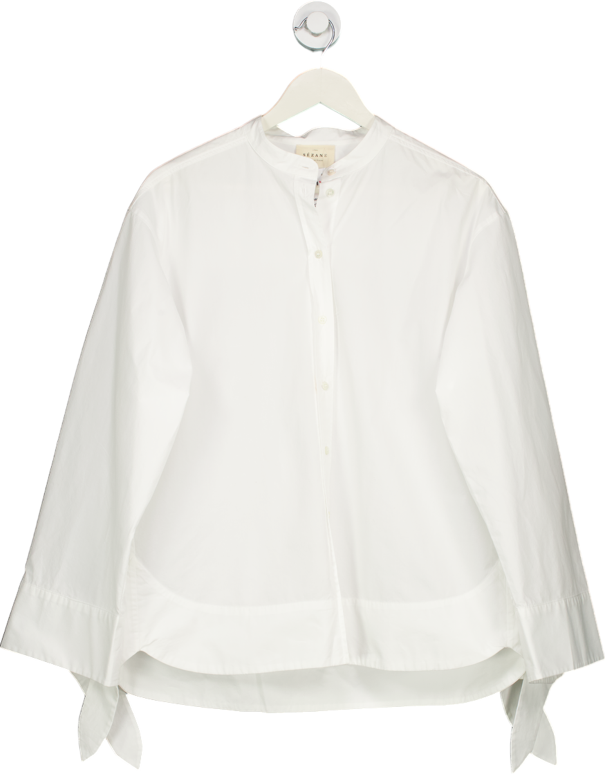 Sézane White Button-Up Shirt UK M