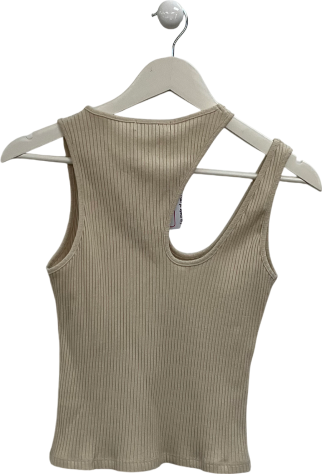 Stainless Beige Asymmetric Top UK S