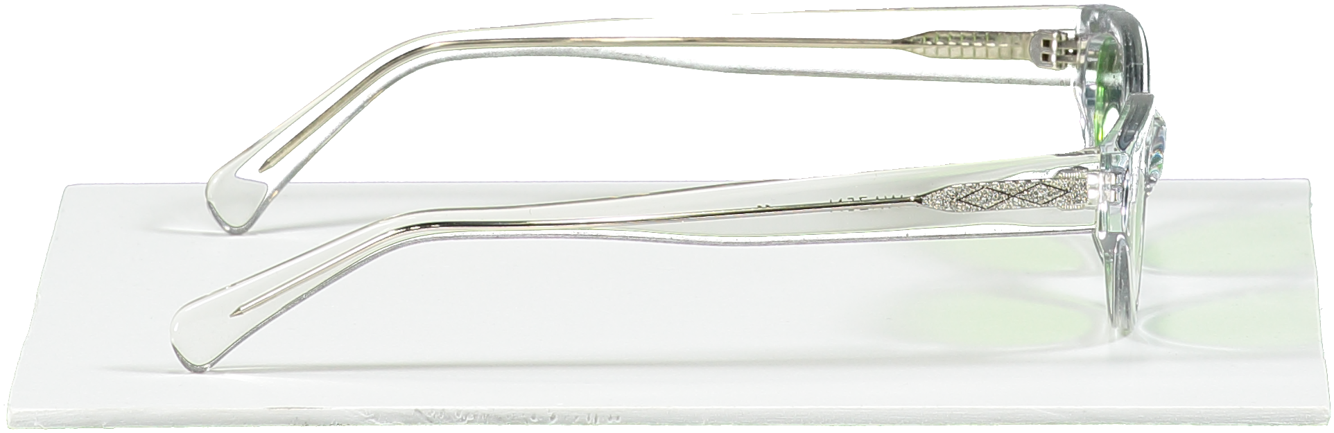 Karen Wazen Green Lens Slim Cat Eye Sunglasses