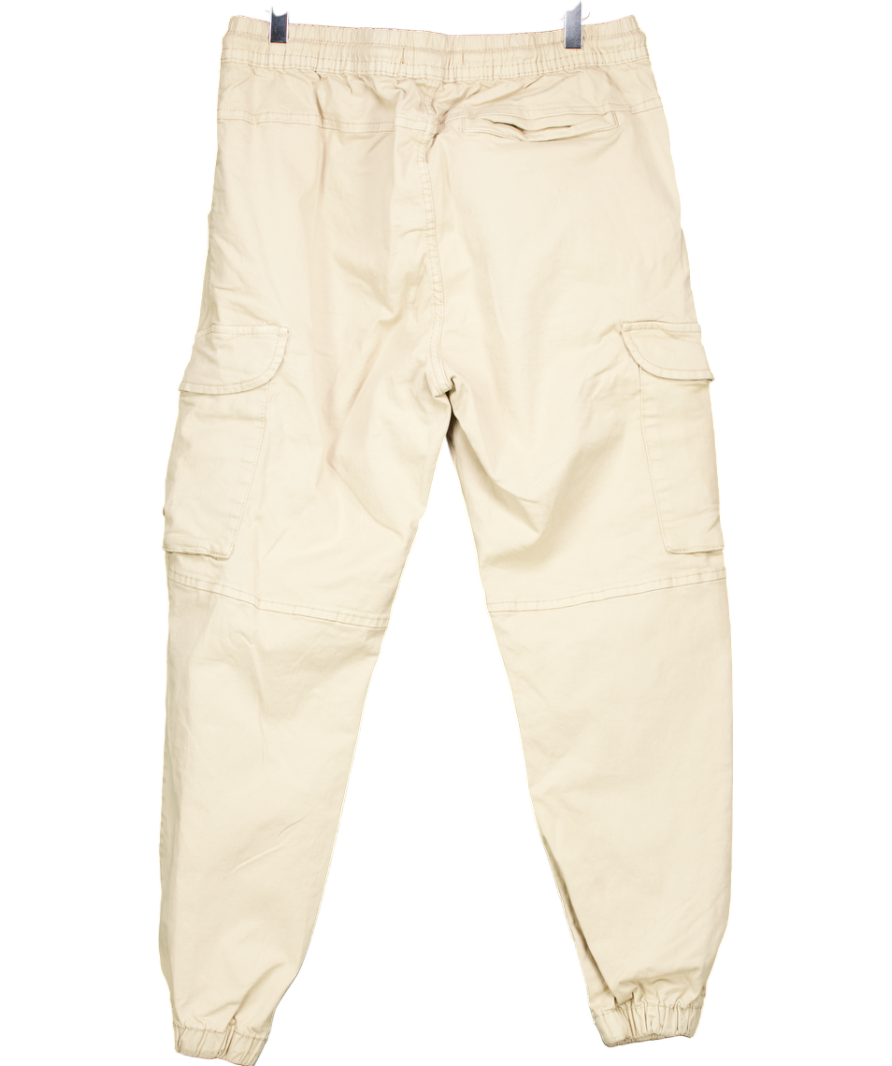 ZARA Beige Pull On Cargo Trousers UK L