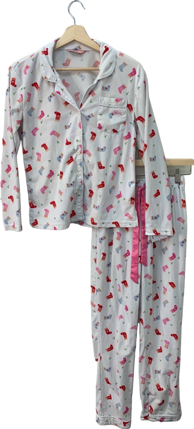 Boux Avenue White Heart Print Pyjama Set UK 6