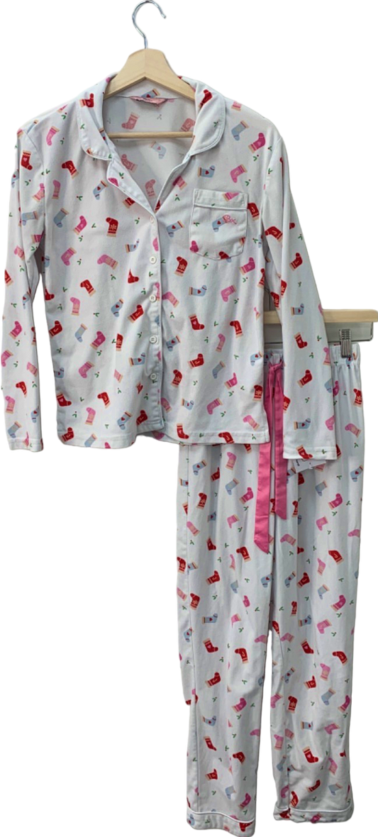 Boux Avenue White Heart Print Pyjama Set UK 6