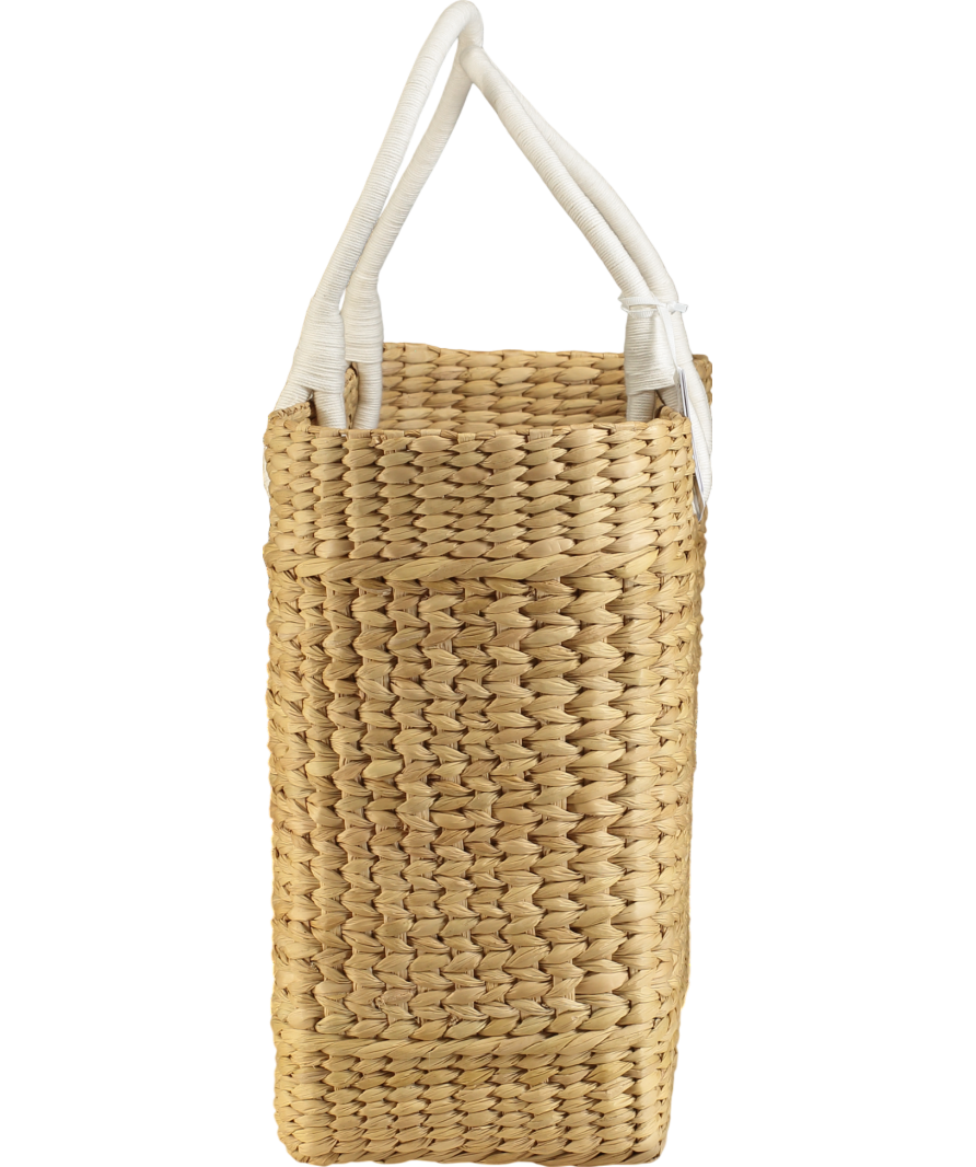 The White Company Beige Large Straw Basket Bag