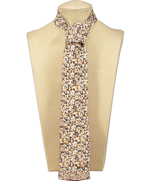 PRADA Beige Patterned 100% Silk Neck Tie