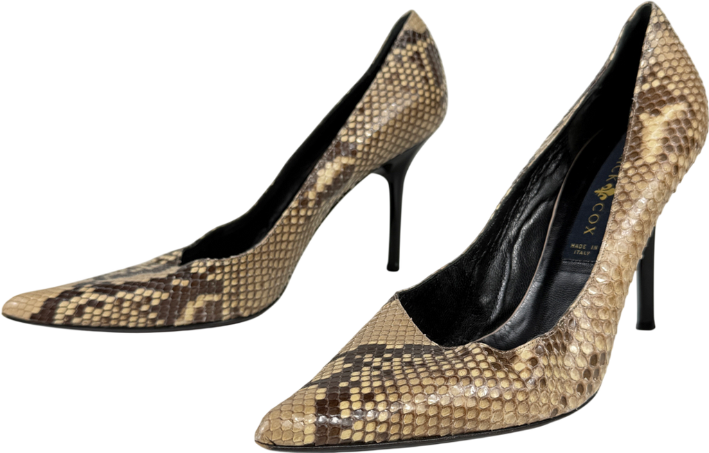 Patrick cox Cream Snake Skin Heeled Slip On Shoe UK 6 EU 39 👠
