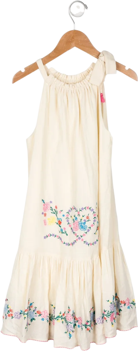 ZIMMERMANN Cream Girl's Clover Embroidered Dress 5 Years