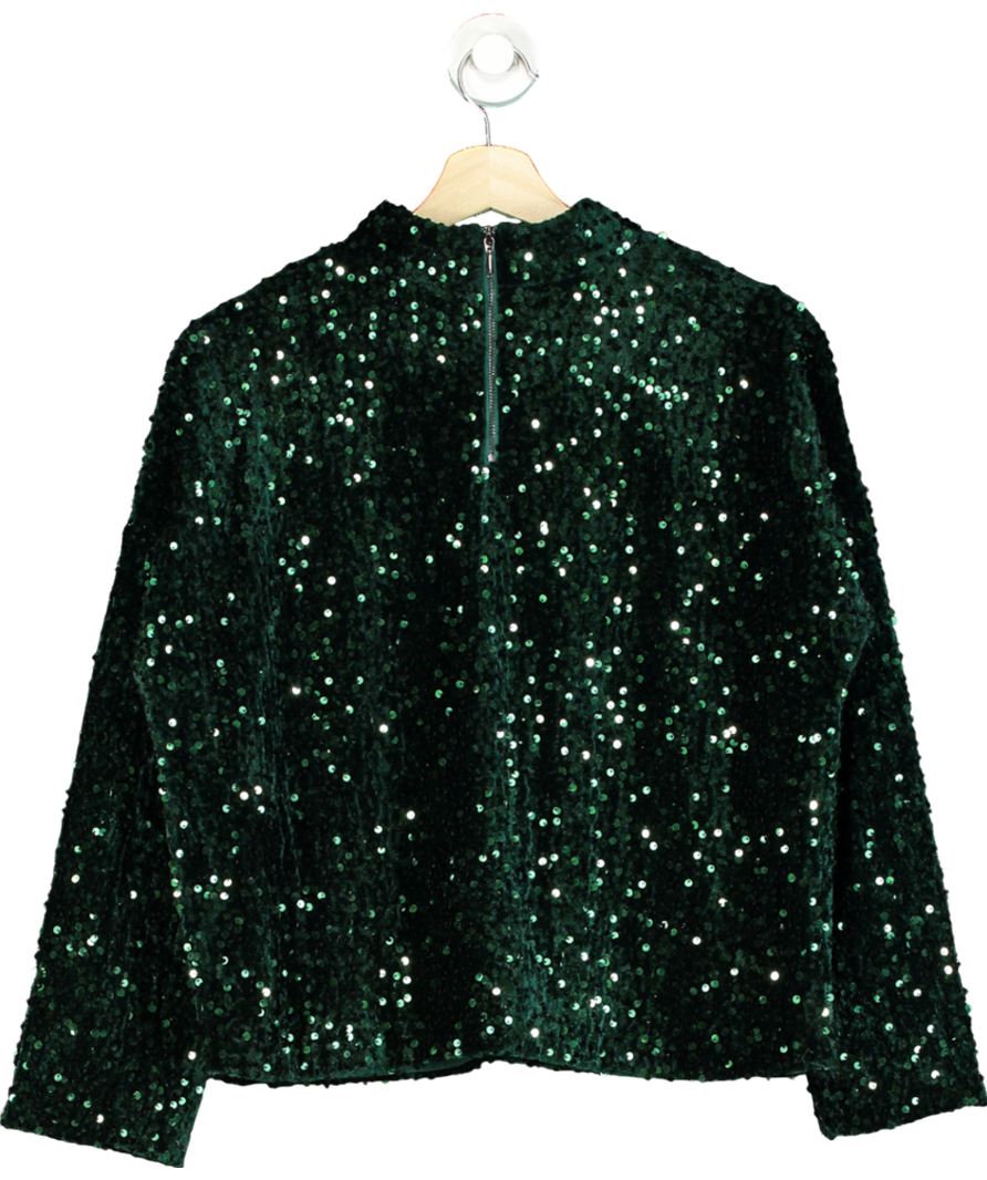 J.Mclaughlin Green Leeza Sequin Top UK M