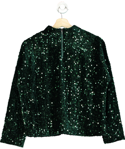 J.Mclaughlin Green Leeza Sequin Top UK M