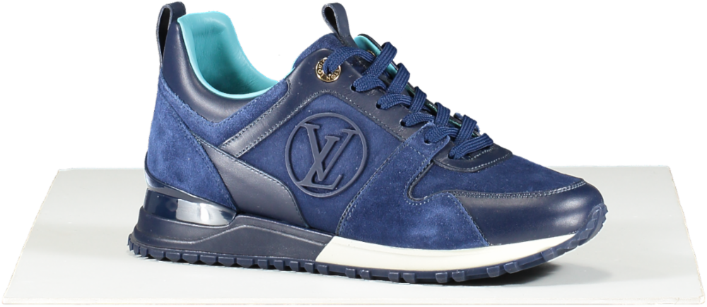 Louis Vuitton Blue Suede Run Away Trainers UK 2.5 EU 35.5 👠