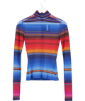 House Of Holland Multicoloured Knit Effect Sheer Mesh Striped Top UK 6