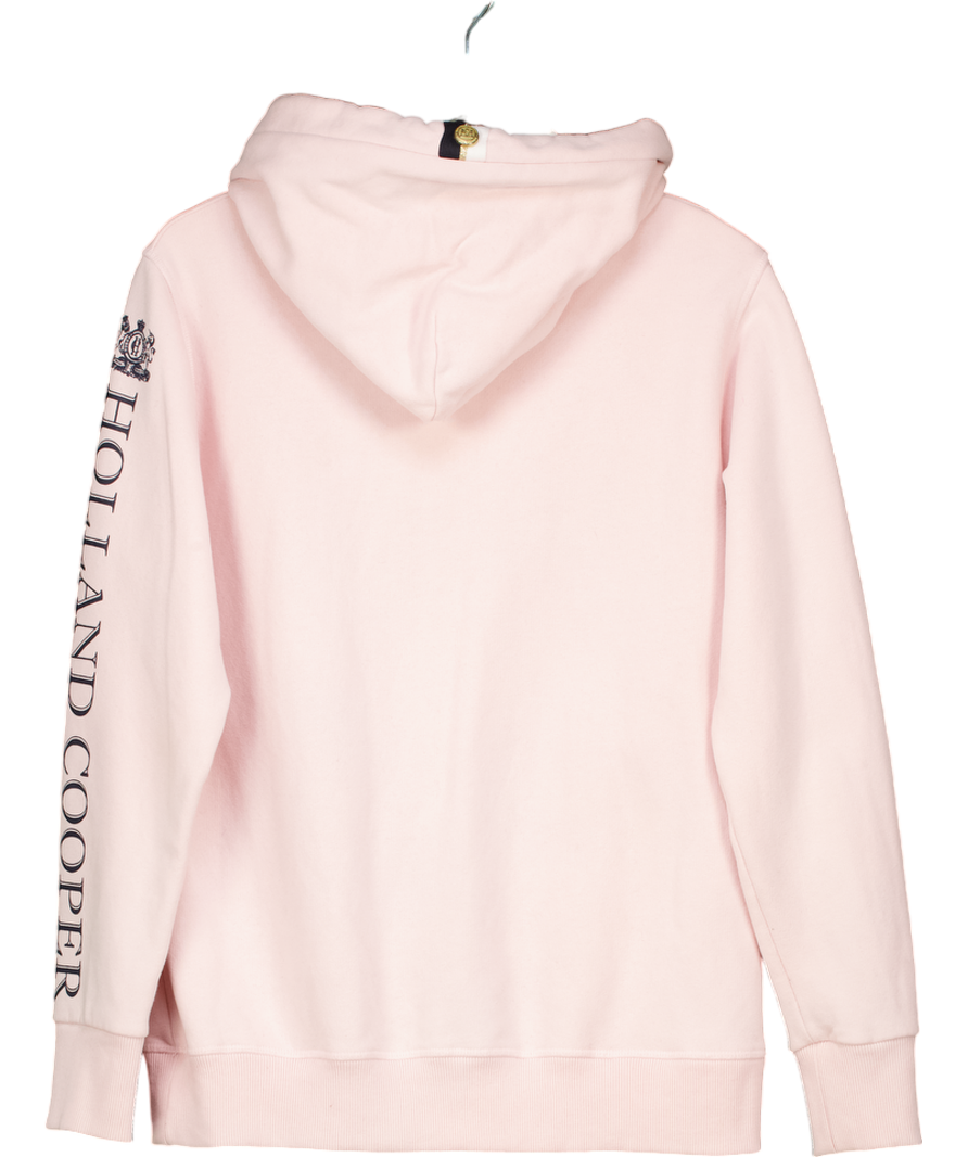 Holland Cooper Pink Heritage Logo Hoodie UK XL