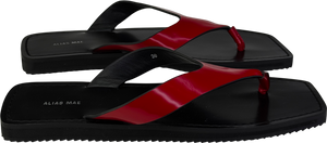 Alias Mae Red Box Leather Charlize Square Toe Thong Sandals UK 6 EU 39