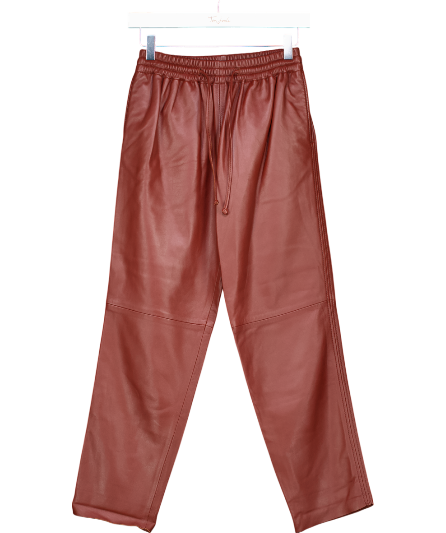 Joseph Brown Real Leather Loulou Cropped Straight Leg Trouser Fr38 UK 8