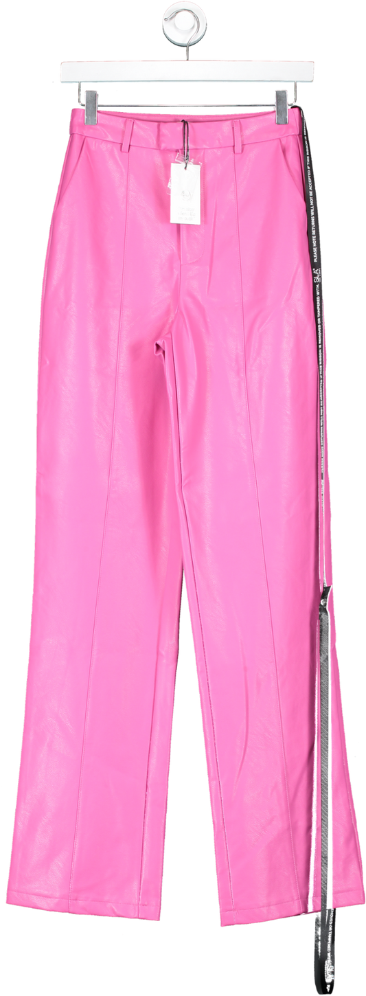 SLA the label Pink Paige Faux Leather Trousers UK XS