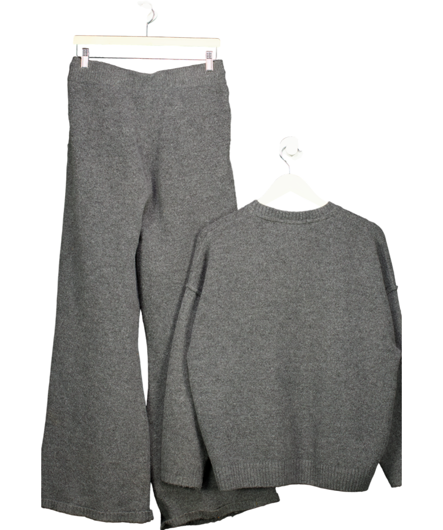 Six Stories Grey Knitted Oversized Jumper And Trouser Co-ord Set UK S