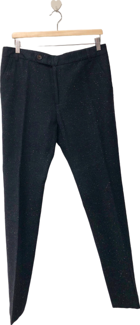 Percival Grey Flecked Wool Trousers Size UK 30