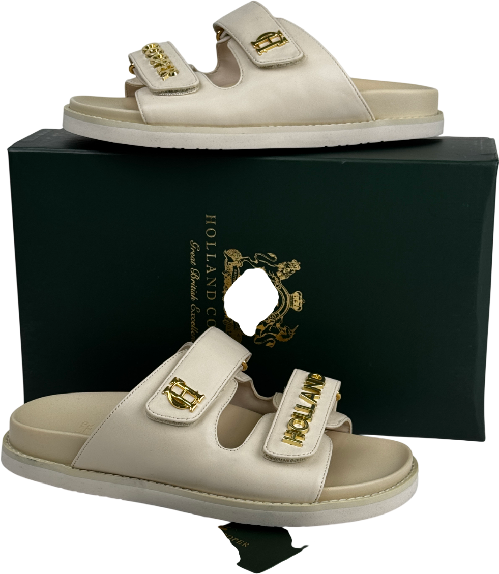HOLLAND COOPER Cream Abbot Slide Sandals UK 4 EU 37 👠