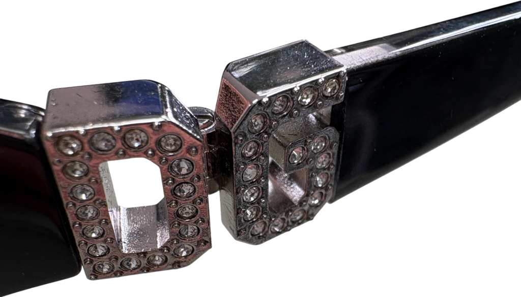 Dolce & Gabbana Black Crystal DG Logo Dg6003-b Sunglasses in Case & Box