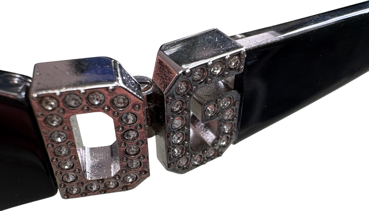 Dolce & Gabbana Black Crystal DG Logo Dg6003-b Sunglasses in Case & Box