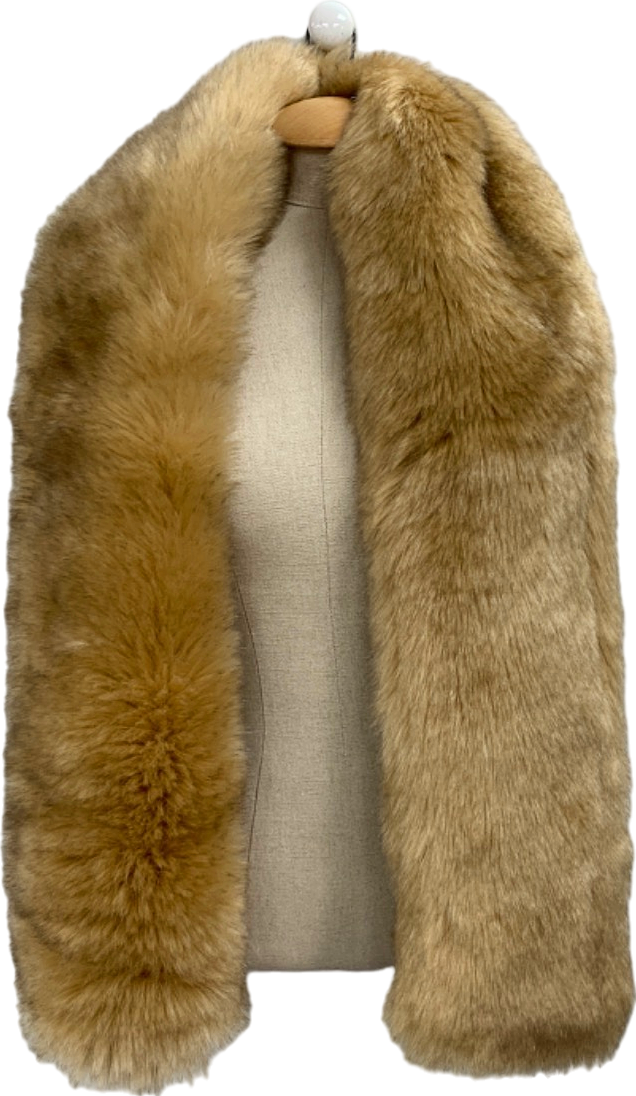 Zara Camel Faux Fur Scarf One Size