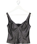 Pinko Black Faux Leather Sweetheart Top UK S
