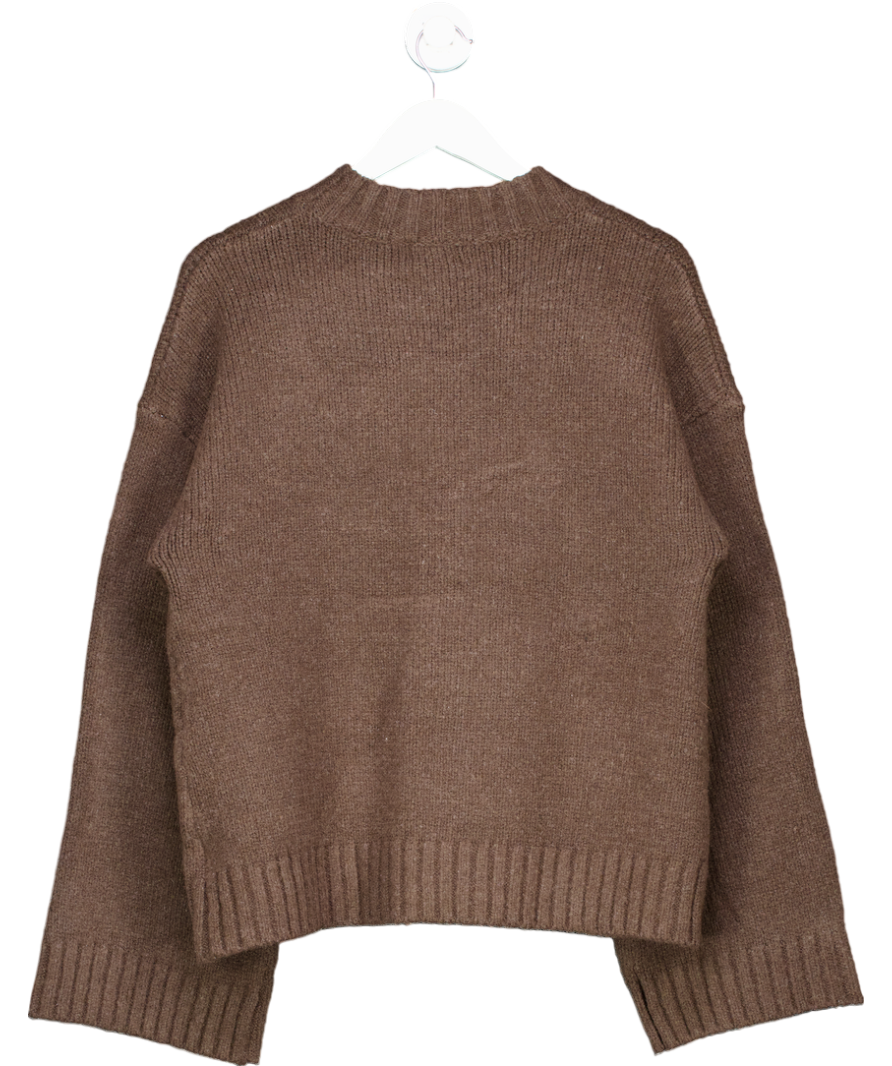White Fox Brown Winters Chill Knit Sweater UK S/M
