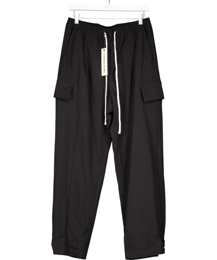 The Couture Club Black Pleated Wide Leg Trousers UK S